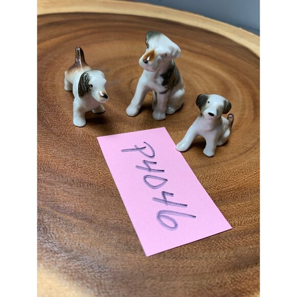 Vintage Miniature Porcelain Dog Figurines Set of 3 - Picture 9 of 9